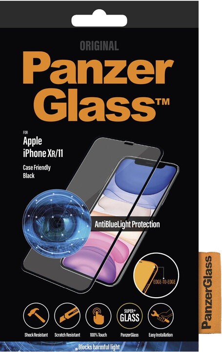 PanzerGlass Edge-to-Edge pro Apple iPhone 11/ iPhone Xr, Anti-blue light, černá_900259648