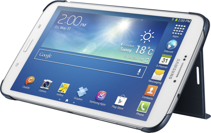 Samsung polohovací pouzdro EF-BT310BL pro Samsung Galaxy Tab 3 8&quot;, modrá_234452421