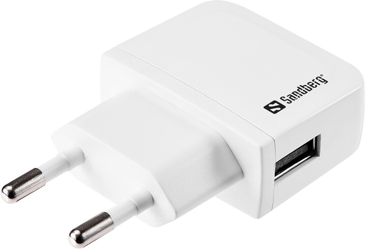 Sandberg napájecí adaptér Mini AC charger USB 1A EU, bílá_898235704