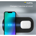 VARTA bezdrátová nabíječka Wireless Charger Multi, 10W + 10W, černá_364751028