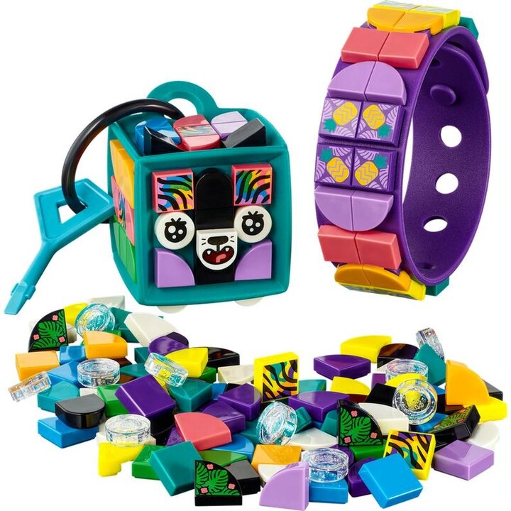 LEGO® DOTS 41945 Neonový tygr – náramek &amp; ozdoba na tašku_678531243