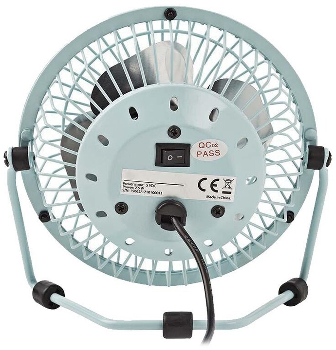NEDIS mini ventilátor, stolní, USB, modrá_1539855289