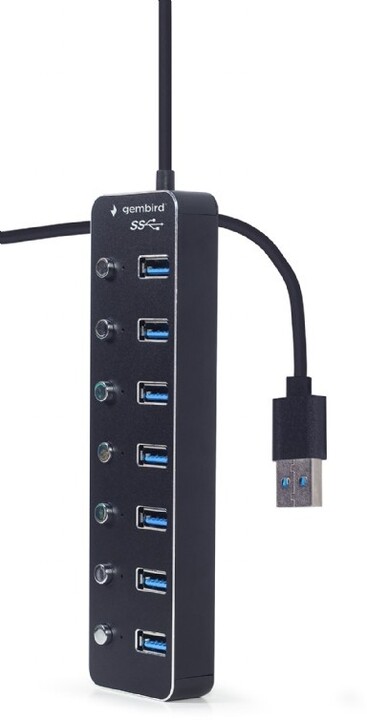 Gembird USB HUB 7-portový USB 3.1 Gen1, s vypínači_1131402347