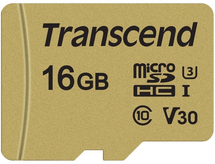 Transcend Micro SDHC 500S 16GB 95MB/s UHS-I U3 + SD adaptér_653202868