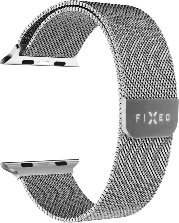 FIXED síťovaný nerezový řemínek Mesh Strap pro Apple Watch 38/40/41mm, stříbrná_665383999