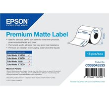 Epson ColorWorks role pro pokladní tiskárny, Premium Matte Label, 102x152mm, 225ks C33S045533