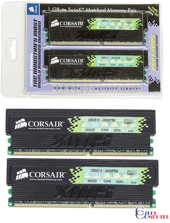 Corsair DIMM 1024MB DDR 500MHz TwinX PRO Kit CL3_838894945
