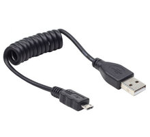 Gembird CABLEXPERT kabel USB A Male/Micro B Male 2.0, 60cm, kroucený, černá