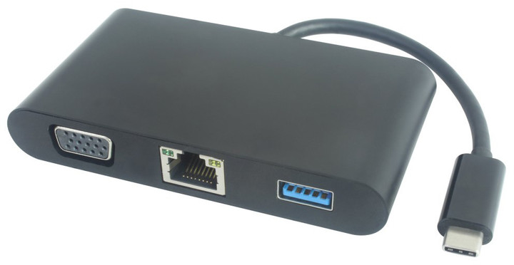 PremiumCord převodník USB3.1 na VGA + Audio + USB3.0 + RJ45 + PD charge_2089405475