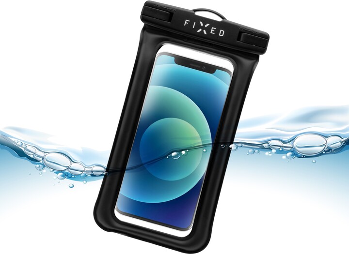 FIXED vodotěsné pouzdro Float Edge pro mobilní telefony, univerzální, IPX8, černá_1347358312