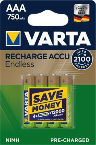VARTA nabíjecí baterie AAA 750 mAh, 2100 cyklů, 4ks_1250359029