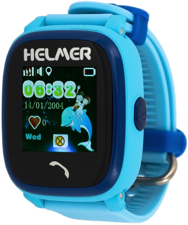 HELMER LK 704 dětské hodinky s GPS lokátorem s možností volání, vodotěsné, modrá_1114105186