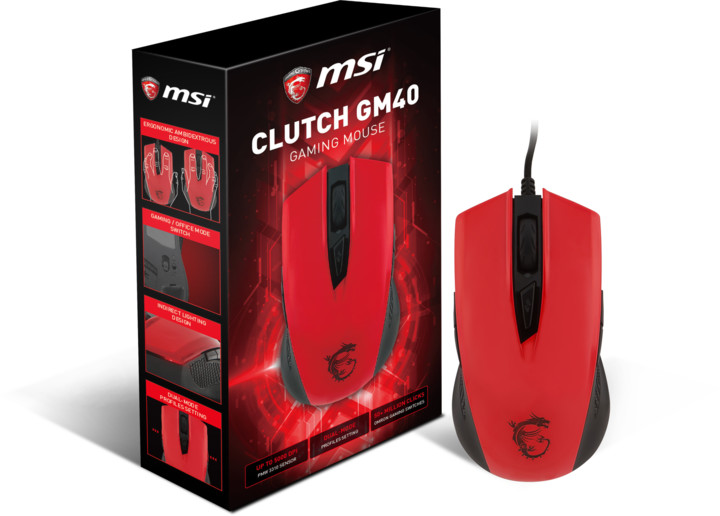 MSI Clutch GM40, červená_63692205