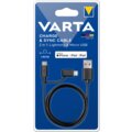 VARTA nabíjecí a synchronizační kabel 2v1, 1m, černá_851693000