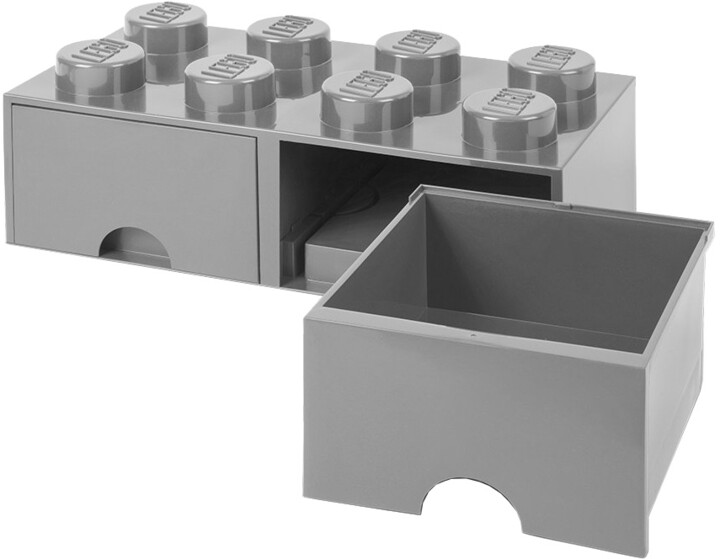 Úložný box LEGO, 2 šuplíky, velký (8), šedá_536734770