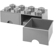 Úložný box LEGO, 2 šuplíky, velký (8), šedá 40061740