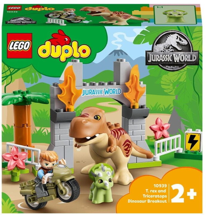 LEGO® DUPLO® Jurassic World™ 10939 T-Rex a Triceratops na útěku_796965483