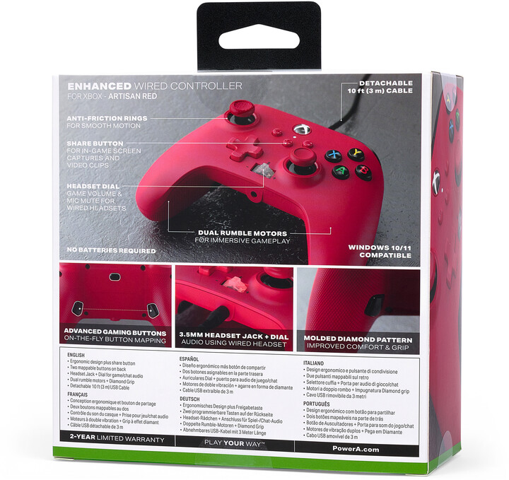 PowerA Enhanced Wired Controller, Artisan Red (PC, Xbox Series, Xbox ONE)_2085581949