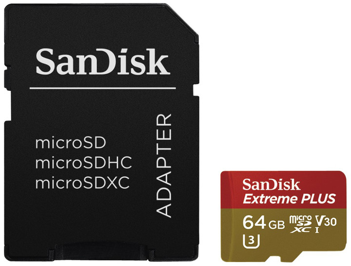 SanDisk Micro SDXC Extreme Plus 64GB 95MB/s UHS-I U3 V30 + SD adaptér_962377448