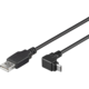 PremiumCord kabel micro USB 2.0, A-B, konektor do úhlu 90°, 3m