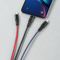Mcdodo Armor 3v1 nabíjecí kabel Lightning, microUSB, USB-C, 1,2m, černá