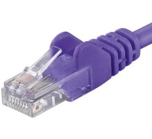 PremiumCord Patch kabel UTP RJ45-RJ45 level 5e, 1m, fialová sputp01V