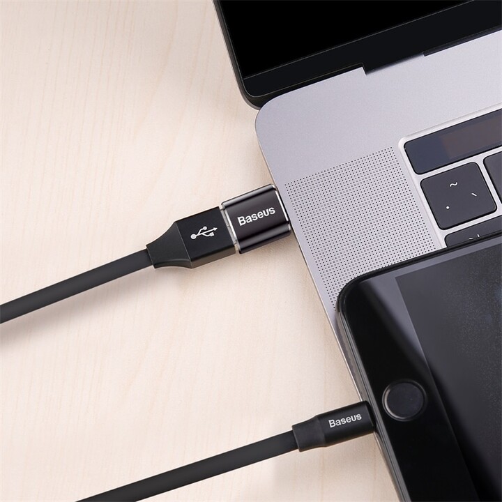 Baseus adaptér / redukce USB-A - USB-C, F/M, černá_711029918
