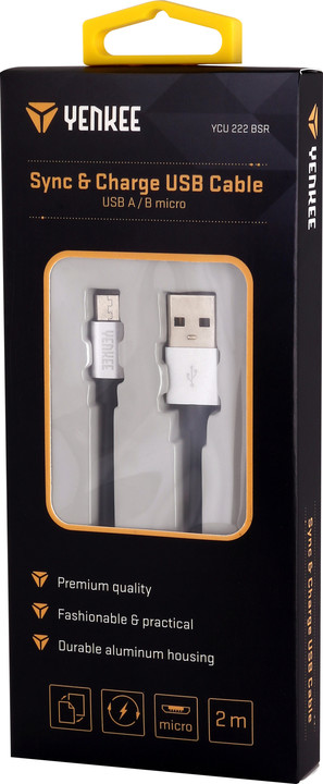 YENKEE YCU 222 BSR kabel USB / micro 2m