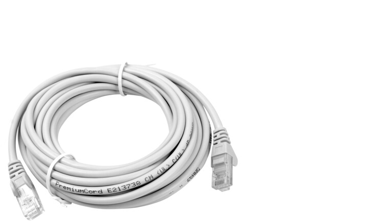 UTP kabel rovný kat.6 (PC-HUB) - 10m, šedá