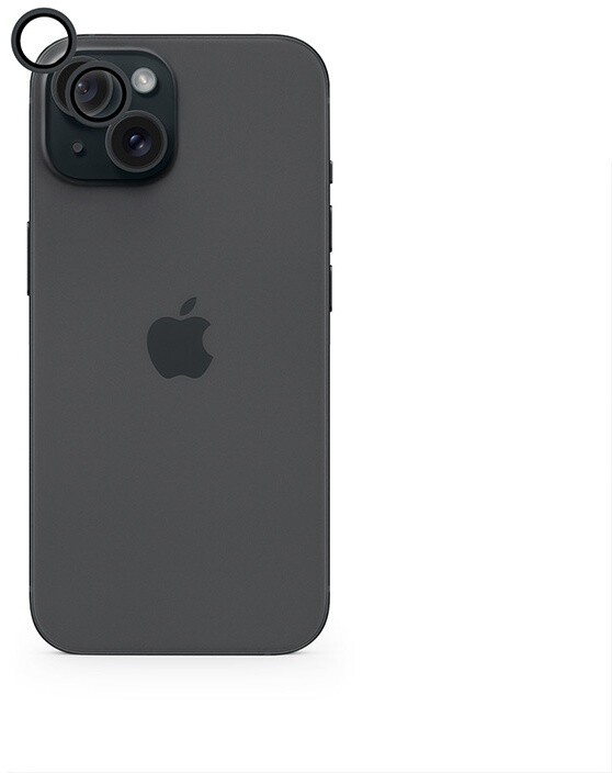 EPICO hliníkové tvrzené sklo na čočky fotoaparátu pro Apple iPhone 15 / 15 Plus, černá_1167426954