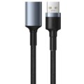 BASEUS kabel Cafule Series USB 3.0, M/F, nabíjecí, 2A, 1m, šedá