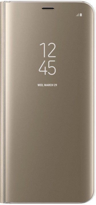 Samsung S8+, Flipové pouzdro Clear View se stojánkem, zlatá_27416655