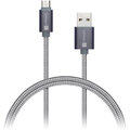 CONNECT IT Wirez Premium Metallic micro USB - USB, silver gray, 1m