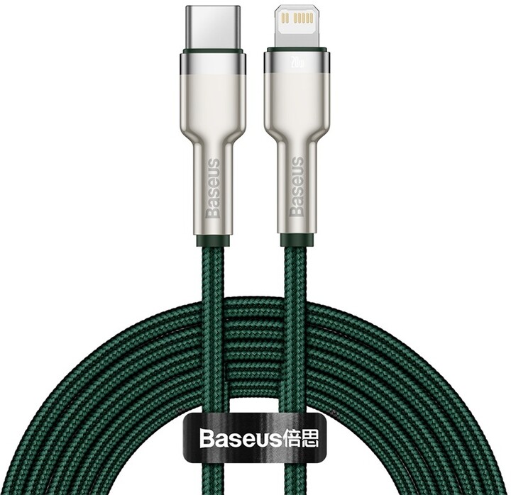 BASEUS kabel Cafule USB-C - Lightning, nabíjecí, datový, PD 20W, 2m, zelená_1752984104