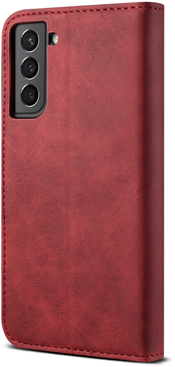 Lenuo Leather flipové pouzdro pro Samsung Galaxy S22+ 5G, červená_23266167