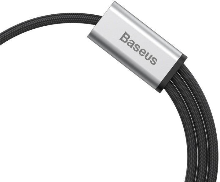 Baseus kabel Rapid Series Type-C 3-1 1.2M Micro + Lightning + Type-C, stříbrná + černá_2023586422