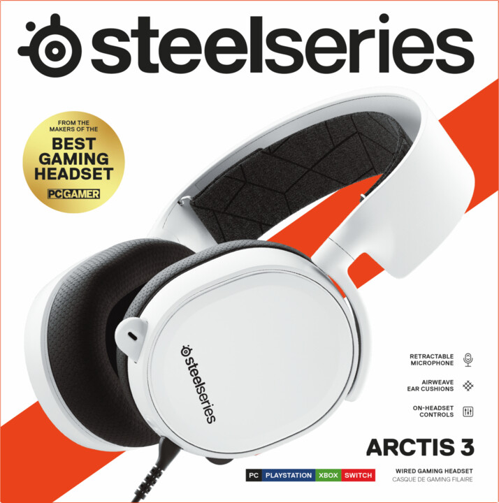 SteelSeries Arctis 3 (2019 Edition), bílá