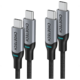 Choetech kabel MIX00073 USB-C - USB-C, opletený, 100W, 5A, 2m, šedá, 2 kusy_58299086