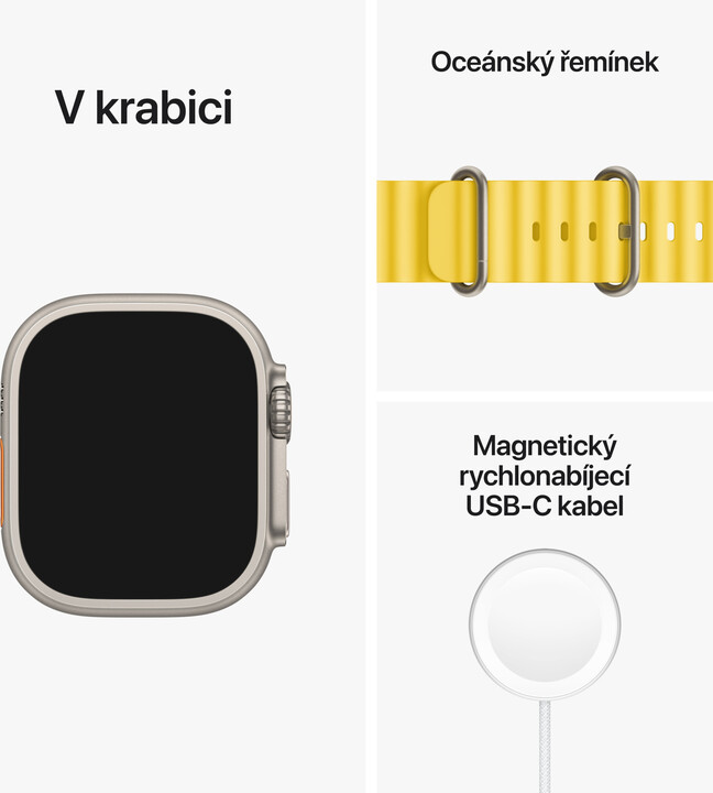 Apple Watch Ultra, 49mm, Cellular, Titanium, Yellow Ocean Band_227536042