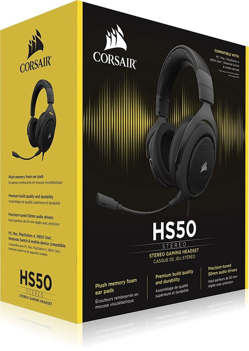 Corsair HS50 Stereo, černá_1375578331