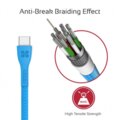 Promate kabel PowerBeam-C USB-C - USB-A, 2A, opletený, 1.2m, modrá_653551730