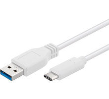 PremiumCord Kabel USB 3.1 konektor C/male - USB 3.0 A/male, bílý, 0,5m - ku31ca05w