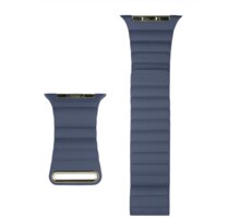 COTEetCI kožený magnetický řemínek Loop Band pro Apple Watch 42 / 44mm / 45mm, tmavě modrá_976870735