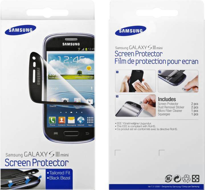 Samsung ochranná fólie na displej pro Galaxy S III mini (i8190), černá_1419368384
