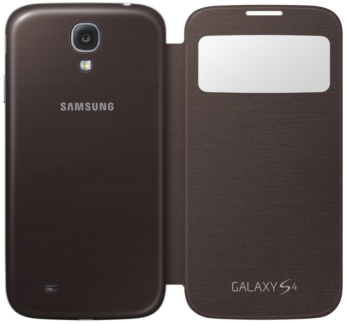 Samsung flipové pouzdro S-view EF-CI950BA pro Galaxy S4, hnědá_1247317871