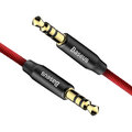 BASEUS kabel audio Yiven Series, Jack 3.5mm, M/M, 1.5m, červená/černá_1994006200