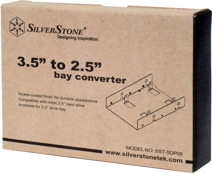 SilverStone redukce HDD/SSD 2x2,5&quot; do interní 3,5&quot;, SPCC 1.0mm_579071317