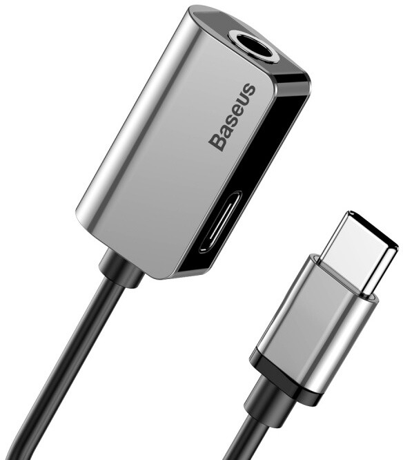 Baseus adaptér USB-C/USB-C + 3.5mm jack, černo/stříbrná_526186663