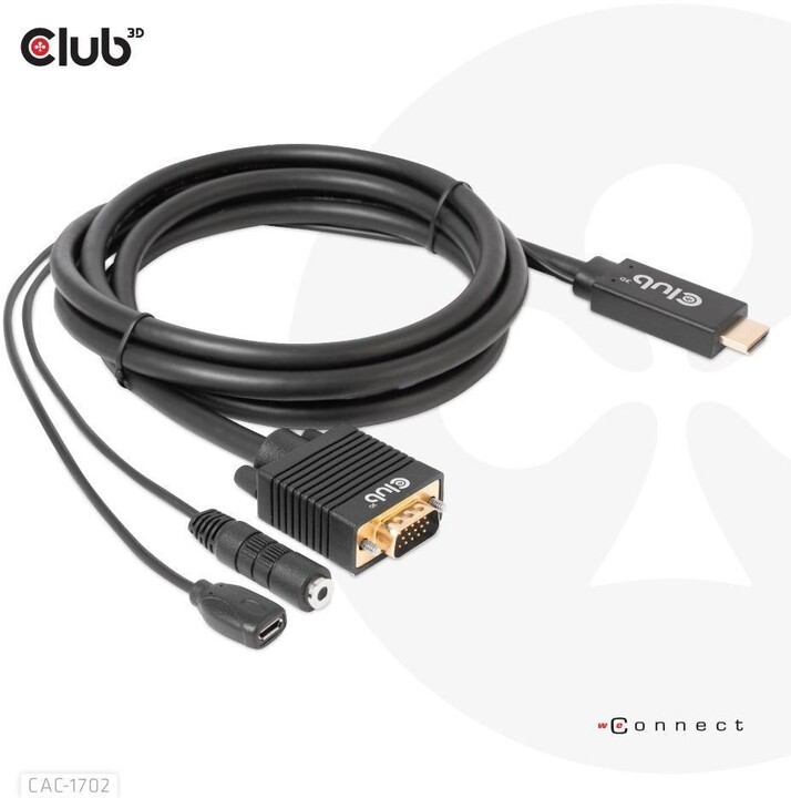 Club3D kabel HDMI na VGA, M/M, 28AWG, 2m_675855230