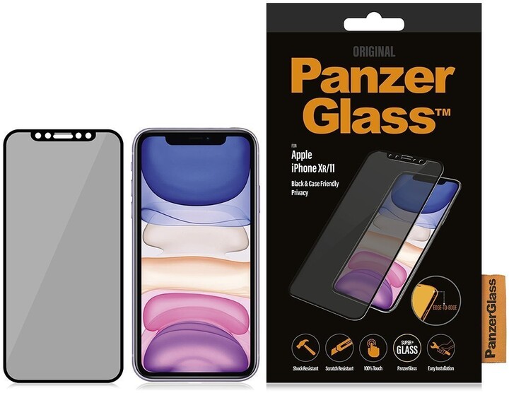 PanzerGlass Edge-to-Edge Privacy pro Apple iPhone Xr/11, černé_482224008